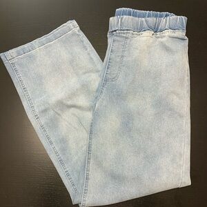 Women's XL Blue Flare & Wide Leg Jeans with Elastic Waist